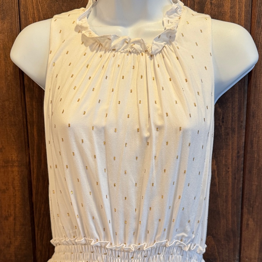 Lilly Pulitzer Chaya tiered midi dress resort white with gold flecks - Medium